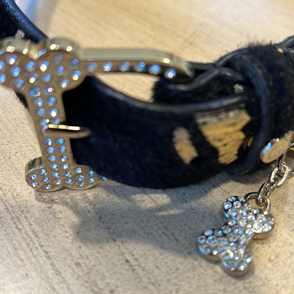 New Luxury Chromebones Black Leather and Crystal Dog Collar. - Picture 3 of 13